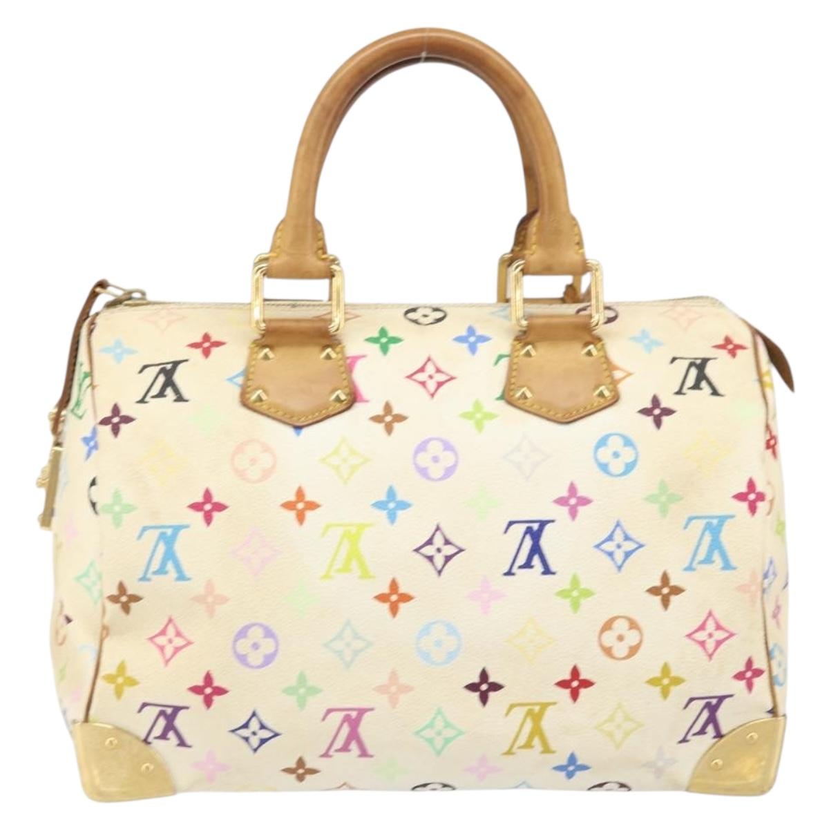 LOUIS VUITTON Monogram Multicolor Speedy 30 Bag White Bron M92643 LV Auth 171774