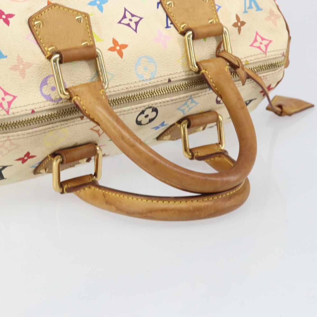 LOUIS VUITTON Monogram Multicolor Speedy 30 Bag White Bron M92643 LV Auth 171774