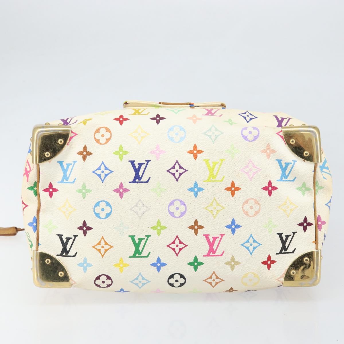 LOUIS VUITTON Monogram Multicolor Speedy 30 Bag White Bron M92643 LV Auth 171774