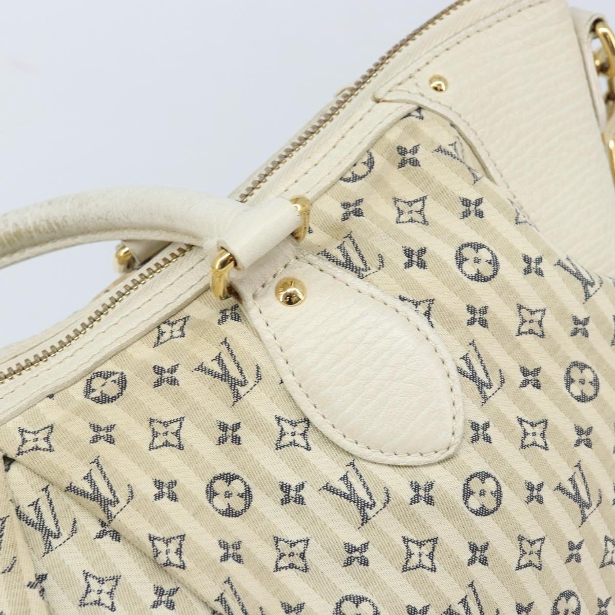 LOUIS VUITTON Monogram Mini Lin Croisette Marina GM Bag Blue M95492 Auth 171786A
