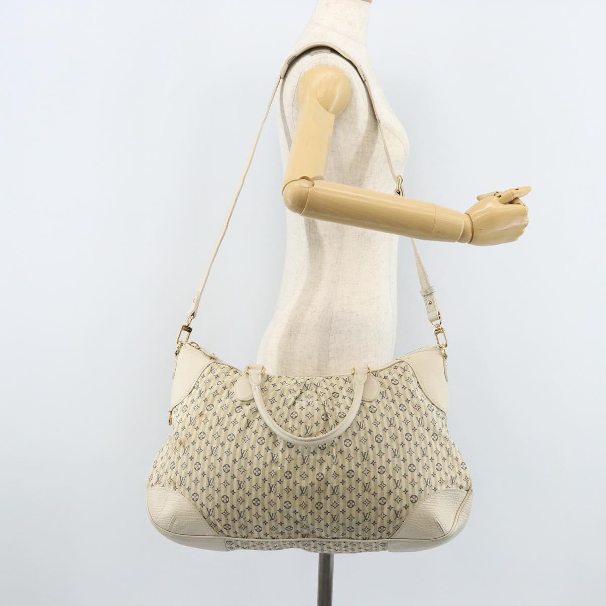 LOUIS VUITTON Monogram Mini Lin Croisette Marina GM Bag Blue M95492 Auth 171786A