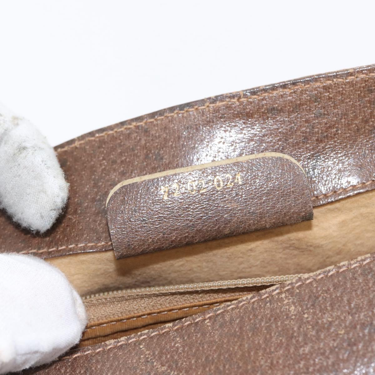 GUCCI GG Supreme Web Sherry Line Bag PVC Beige Gold 72 02 024 Auth 171796