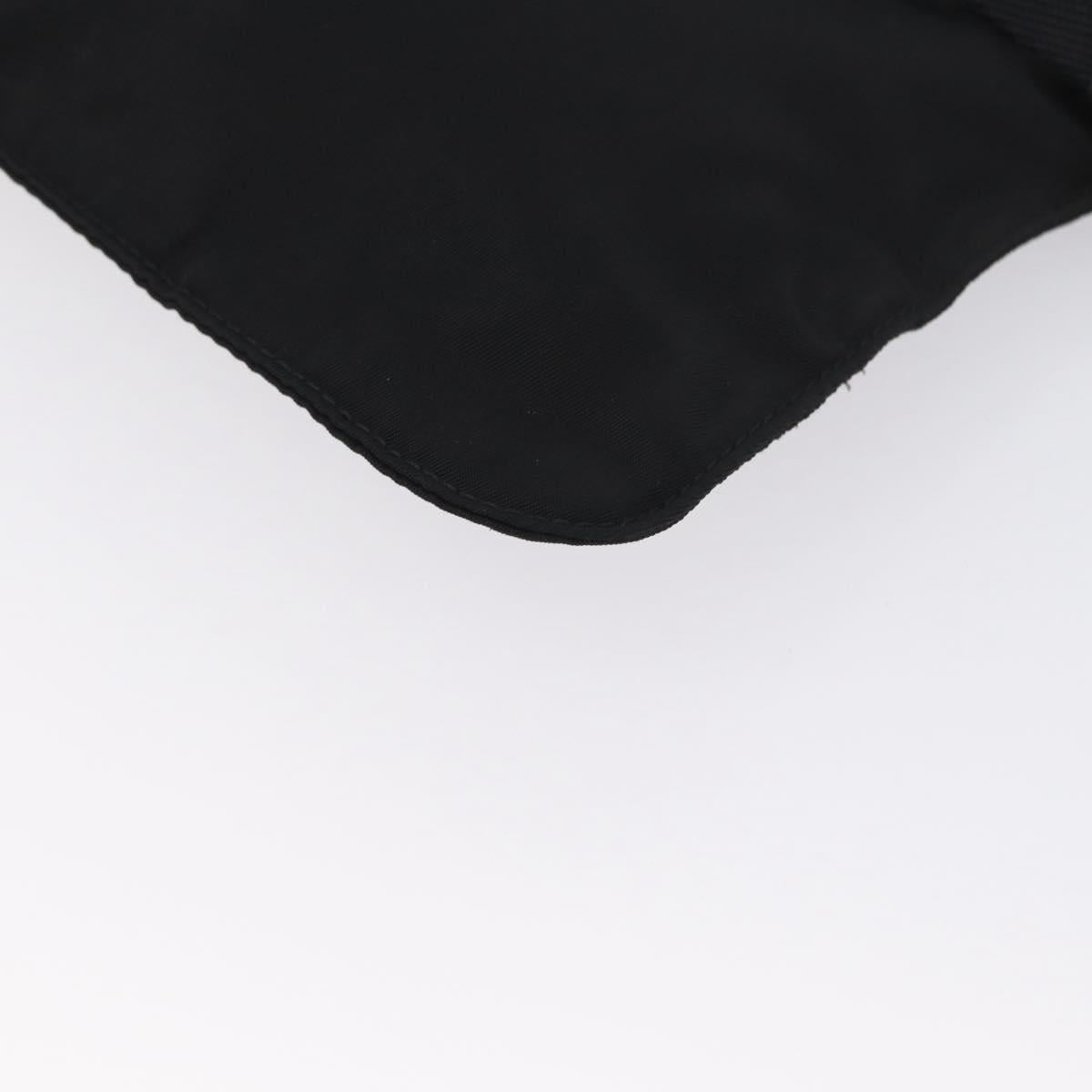 PRADA Body Bag Nylon Black Silver Auth 171799