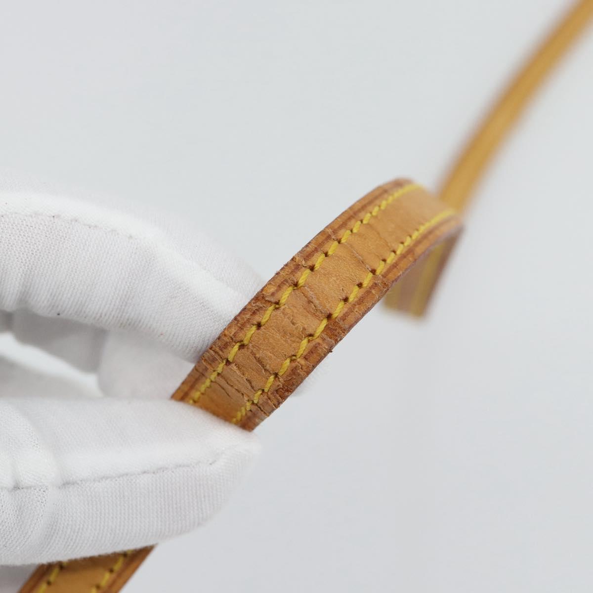 LOUIS VUITTON Shoulder Strap Leather 47.2"" Beige LV Auth 171809