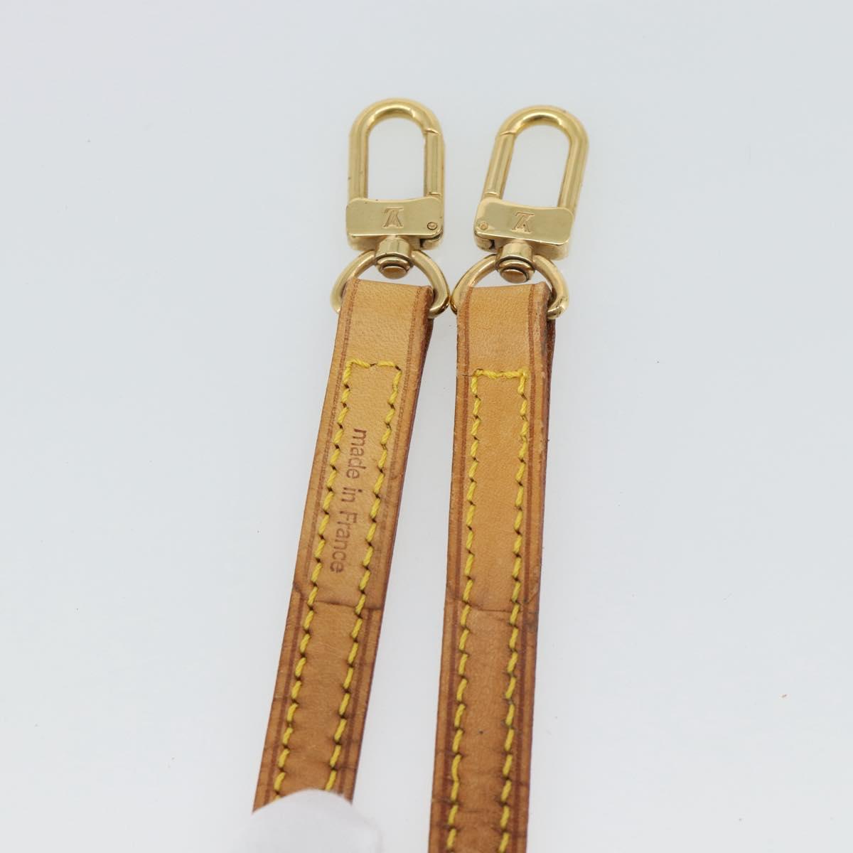 LOUIS VUITTON Shoulder Strap Leather 47.2"" Beige LV Auth 171809