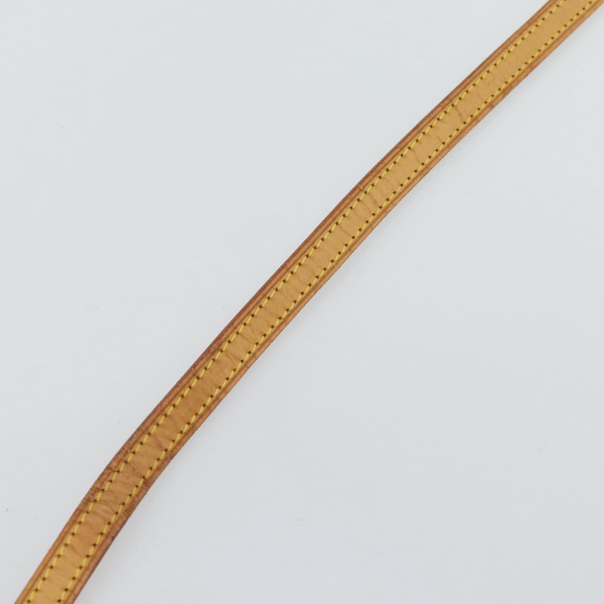 LOUIS VUITTON Shoulder Strap Leather 47.2"" Beige LV Auth 171809