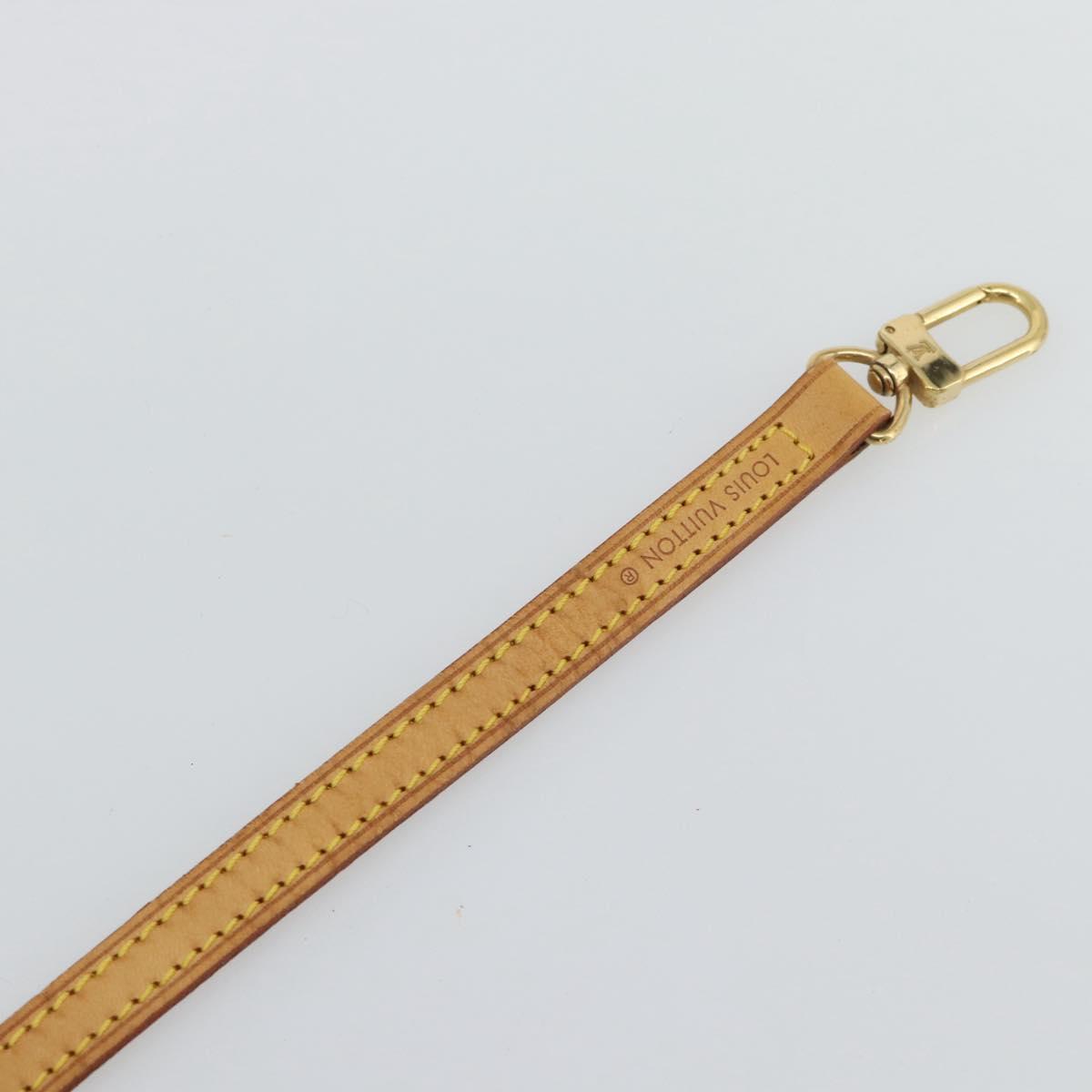 LOUIS VUITTON Shoulder Strap Leather 47.2"" Beige LV Auth 171809