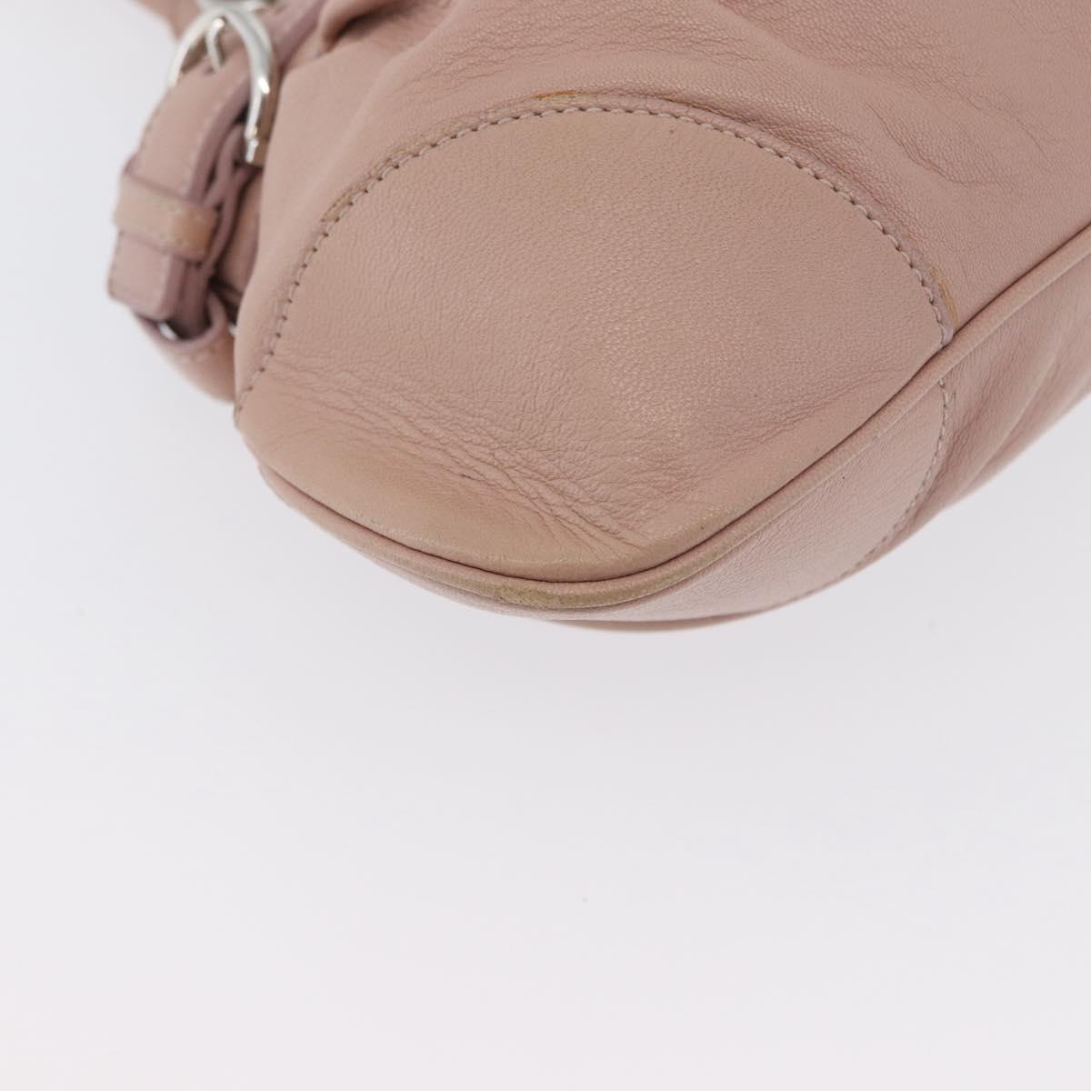 Salvatore Ferragamo Gancini Hand Bag Leather Pink Silver Auth 171824