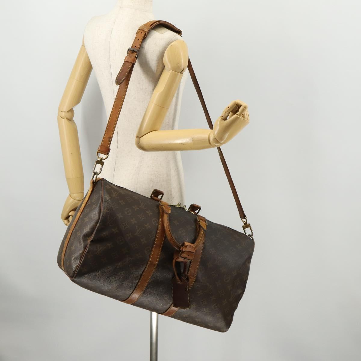 LOUIS VUITTON Monogram Keepall Bandouliere 45 Boston Bag M41418 LV Auth 171825