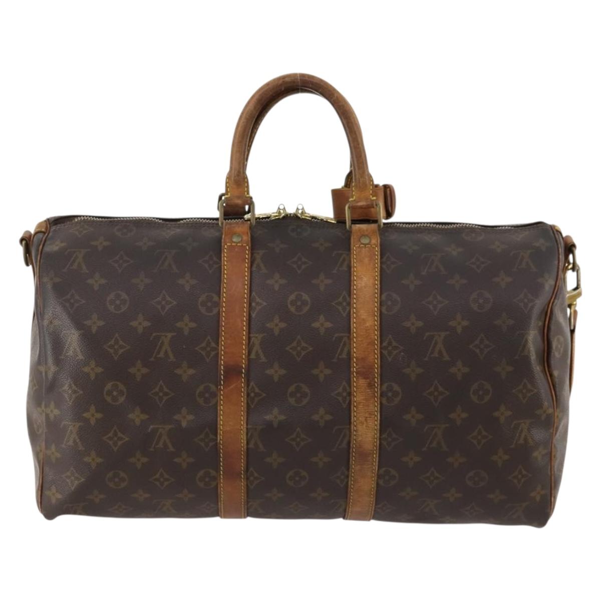 LOUIS VUITTON Monogram Keepall Bandouliere 45 Boston Bag M41418 LV Auth 171825