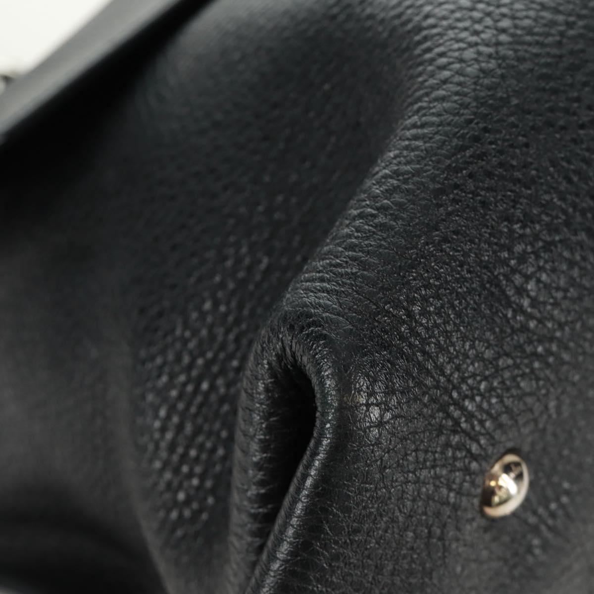 Salvatore Ferragamo Gancini Sofia Hand Bag Leather 2way Black Auth 171826A