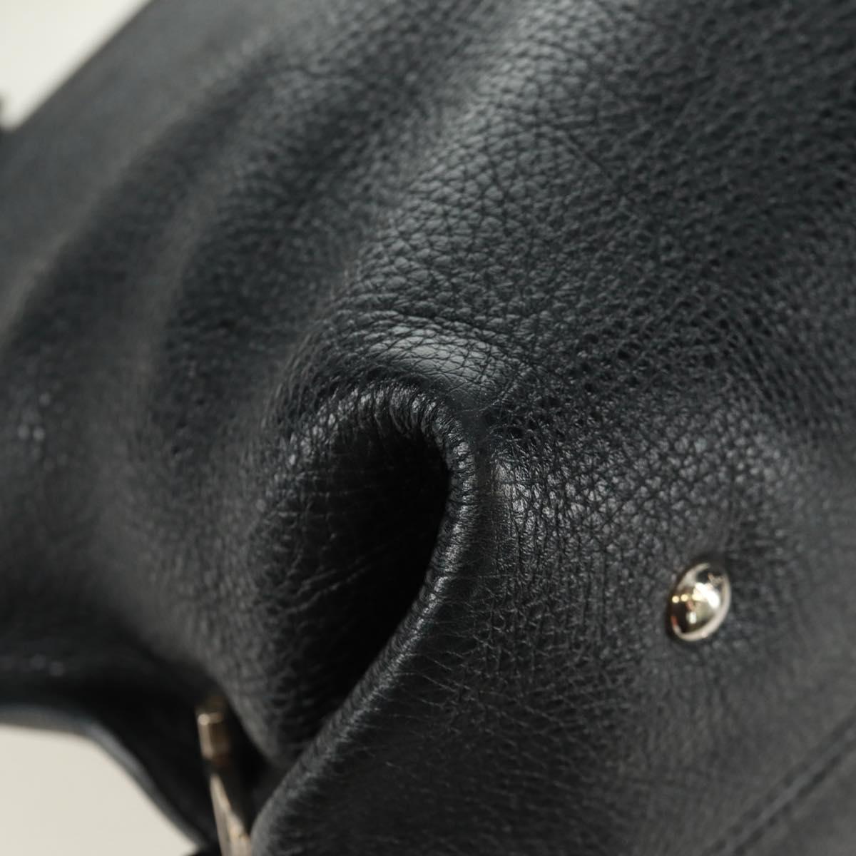 Salvatore Ferragamo Gancini Sofia Hand Bag Leather 2way Black Auth 171826A