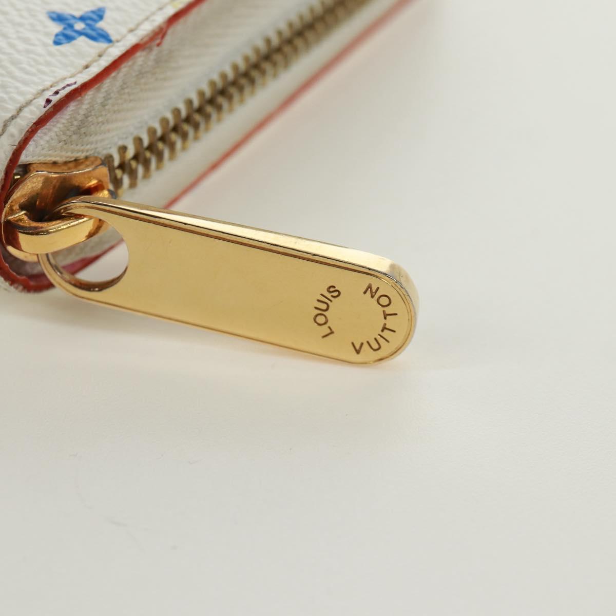 LOUIS VUITTON Monogram Multicolor Zippy Long Wallet White M60241 LV Auth 171842V