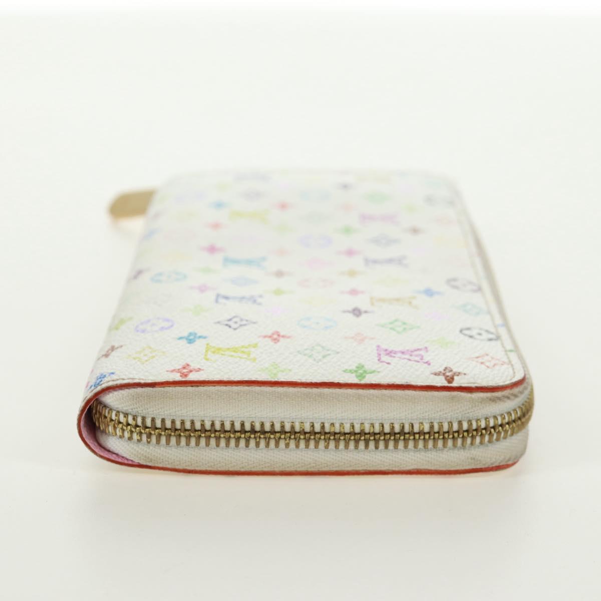 LOUIS VUITTON Monogram Multicolor Zippy Long Wallet White M60241 LV Auth 171842V