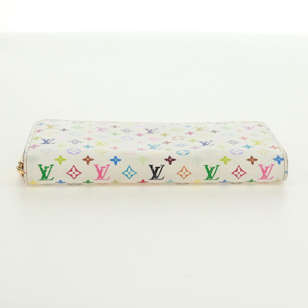 LOUIS VUITTON Monogram Multicolor Zippy Long Wallet White M60241 LV Auth 171842V