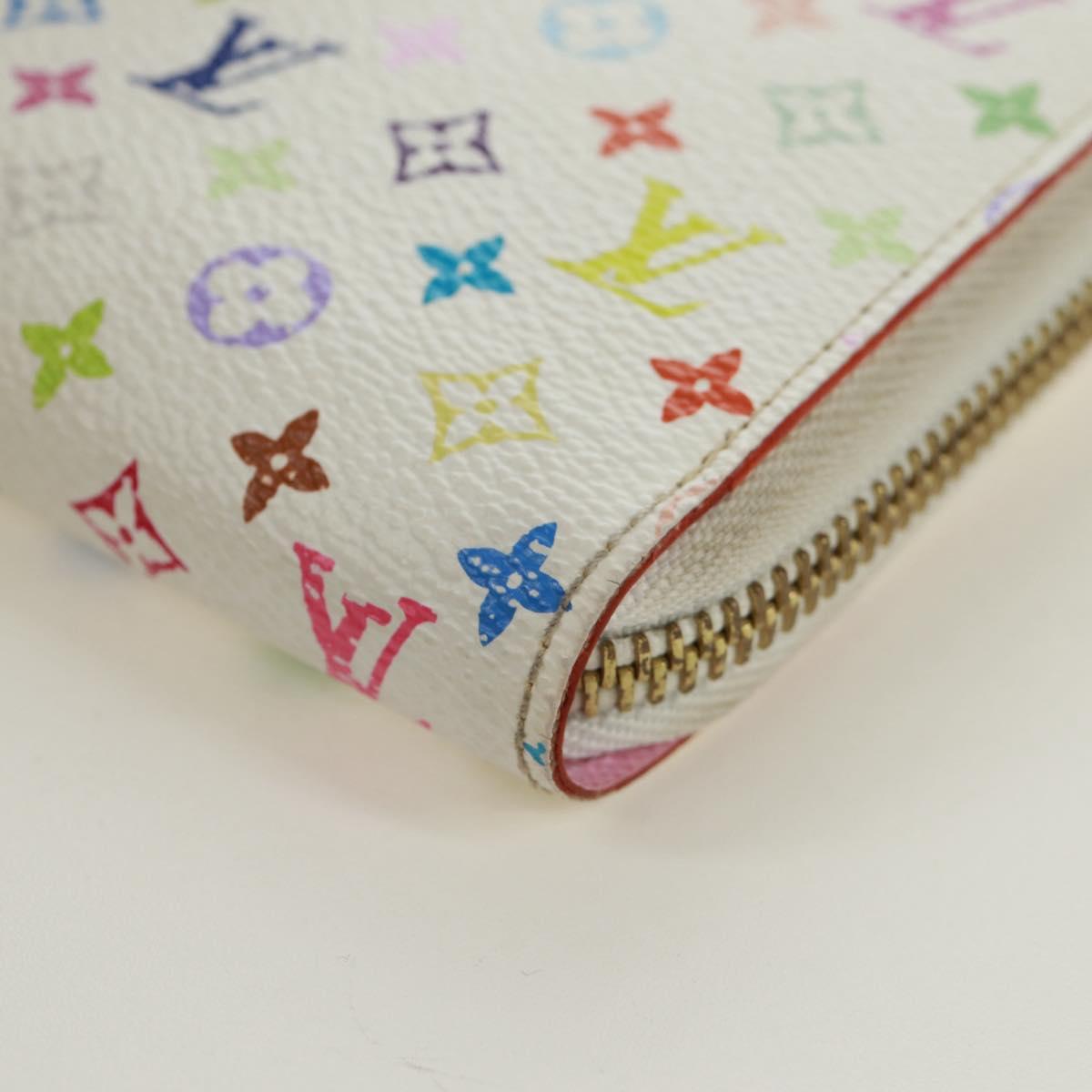 LOUIS VUITTON Monogram Multicolor Zippy Long Wallet White M60241 LV Auth 171842V
