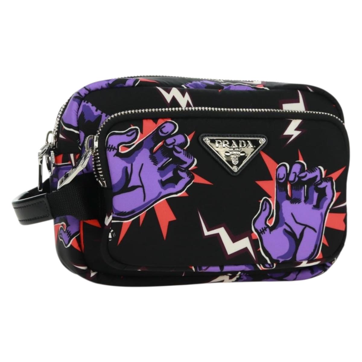 PRADA Universal Studio Collaboration Frankenstein Bag Nylon Purple Auth 171848M