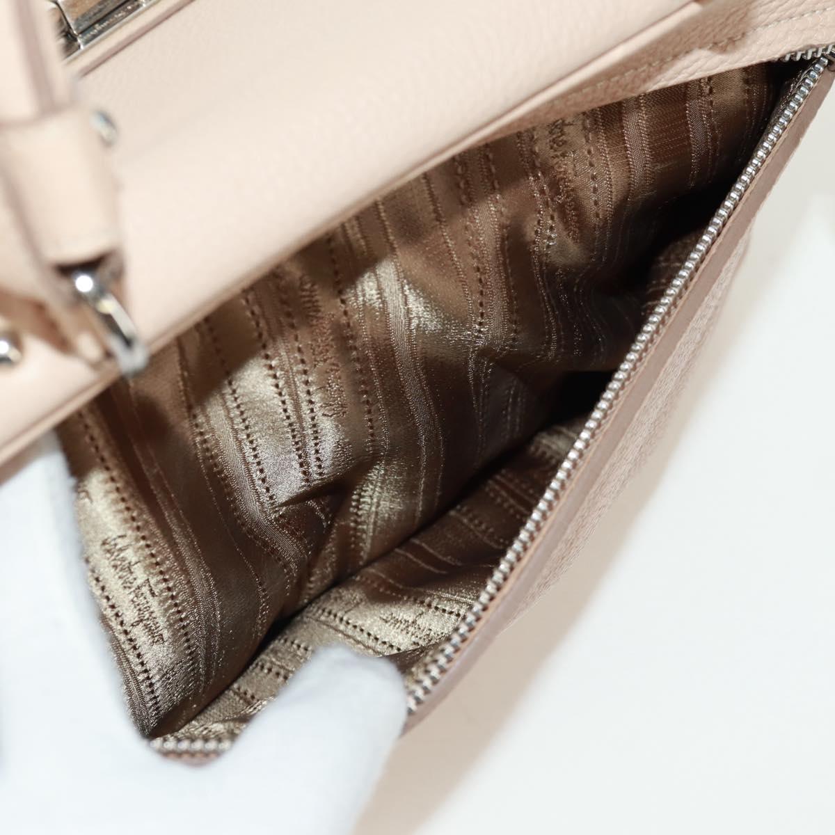 Salvatore Ferragamo Gancini Sofia Hand Bag Leather 2way Beige Auth 171849A