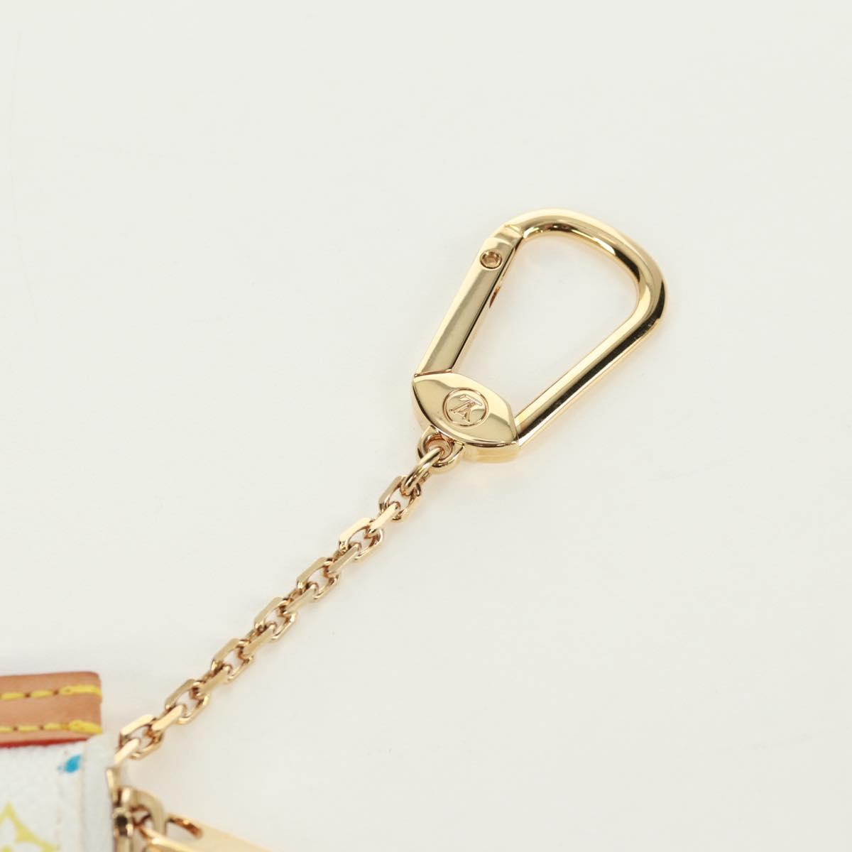 LOUIS VUITTON Multicolor Pochette Cles Coin Purse White M92655 LV Auth 171850V