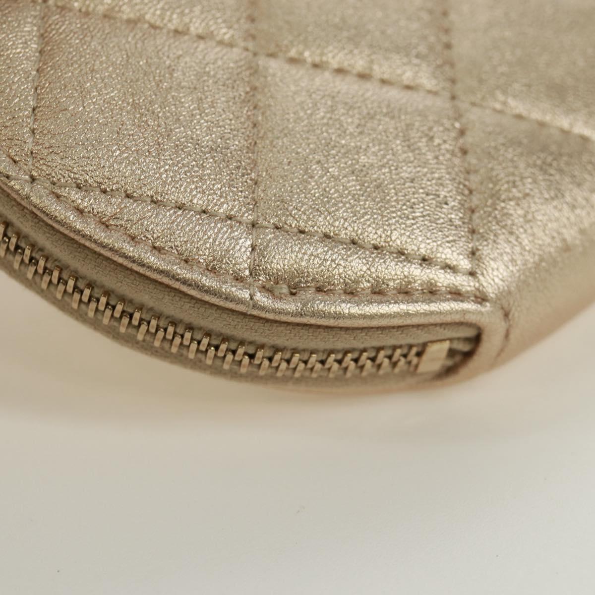 CHANEL Matelasse Air Pods Case & Coin Purse Earphone Lamb Skin CC Auth 171853SM