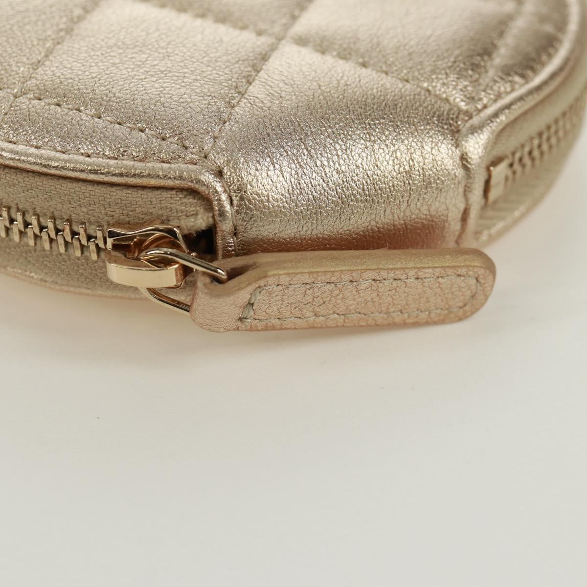 CHANEL Matelasse Air Pods Case & Coin Purse Earphone Lamb Skin CC Auth 171853SM