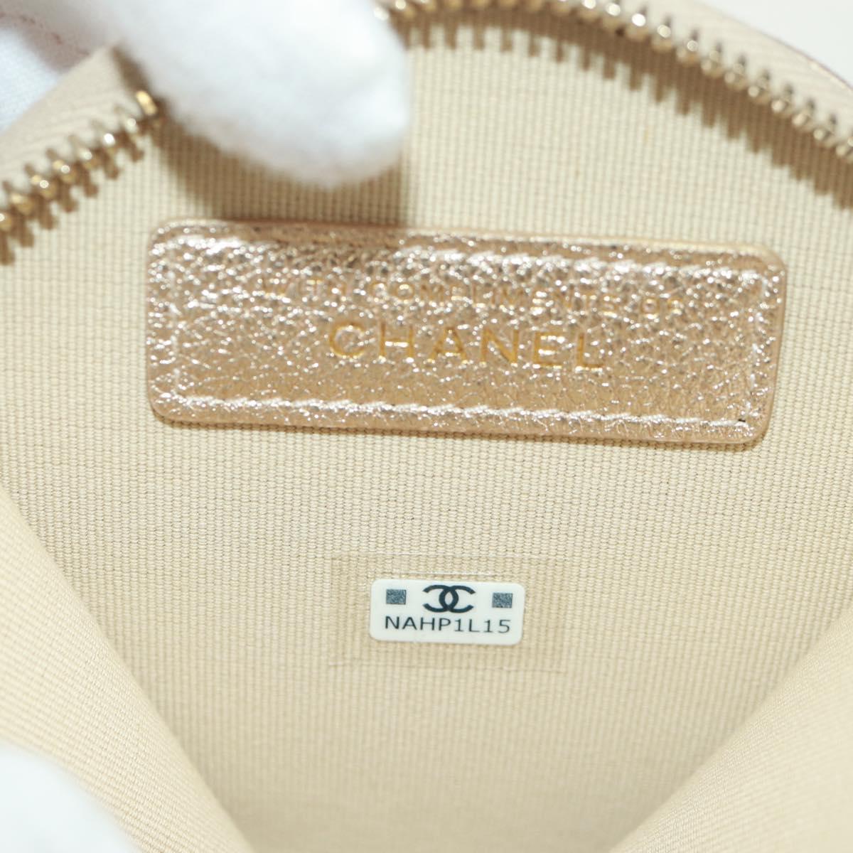 CHANEL Matelasse Air Pods Case & Coin Purse Earphone Lamb Skin CC Auth 171853SM