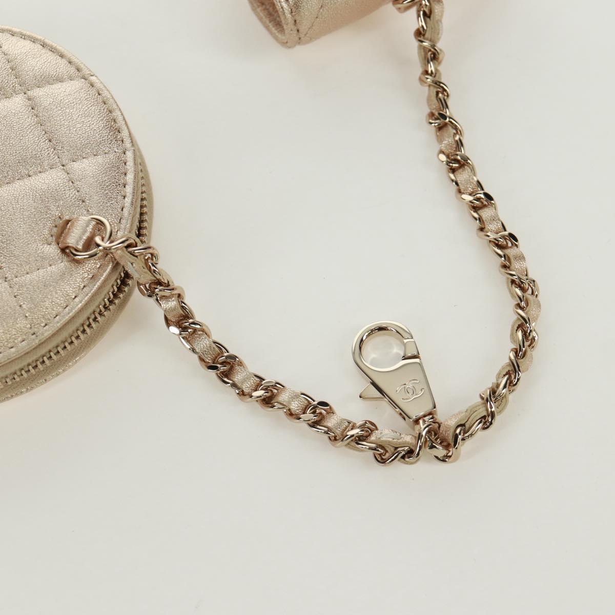 CHANEL Matelasse Air Pods Case & Coin Purse Earphone Lamb Skin CC Auth 171853SM