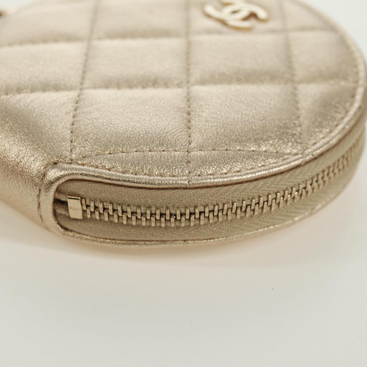 CHANEL Matelasse Air Pods Case & Coin Purse Earphone Lamb Skin CC Auth 171853SM