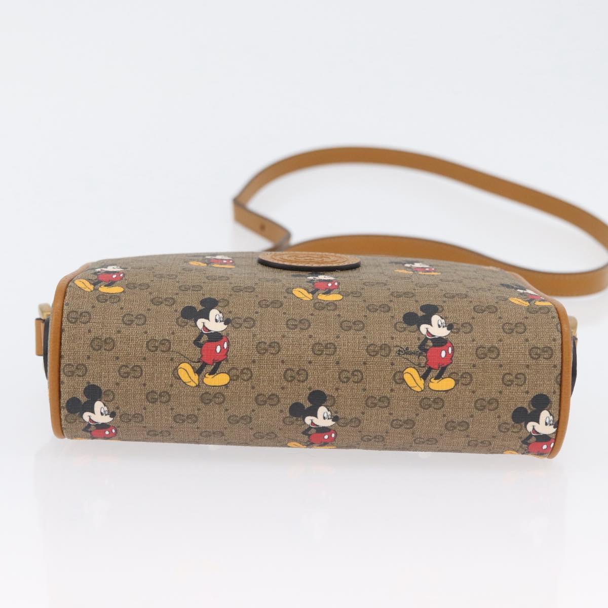GUCCI Micro GG Supreme Disney Shoulder Bag PVC Beige Gold 602536 Auth 171854SAM