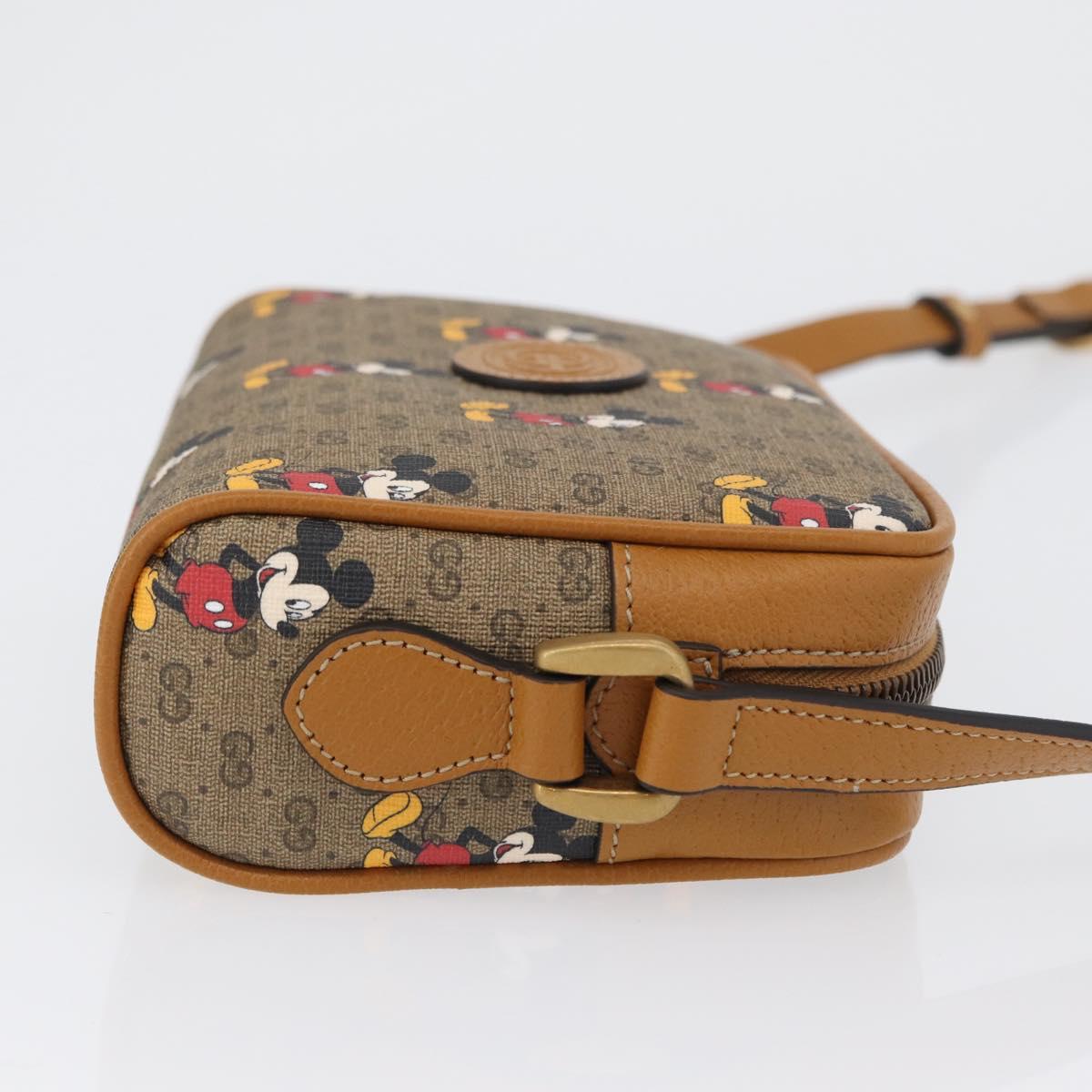 GUCCI Micro GG Supreme Disney Shoulder Bag PVC Beige Gold 602536 Auth 171854SAM
