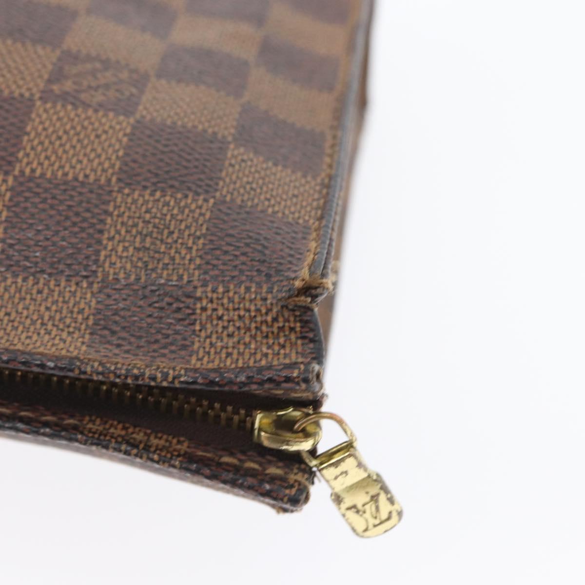 LOUIS VUITTON Damier Ebene Poche Toilette 26 Pouch N47543 LV Auth 171870