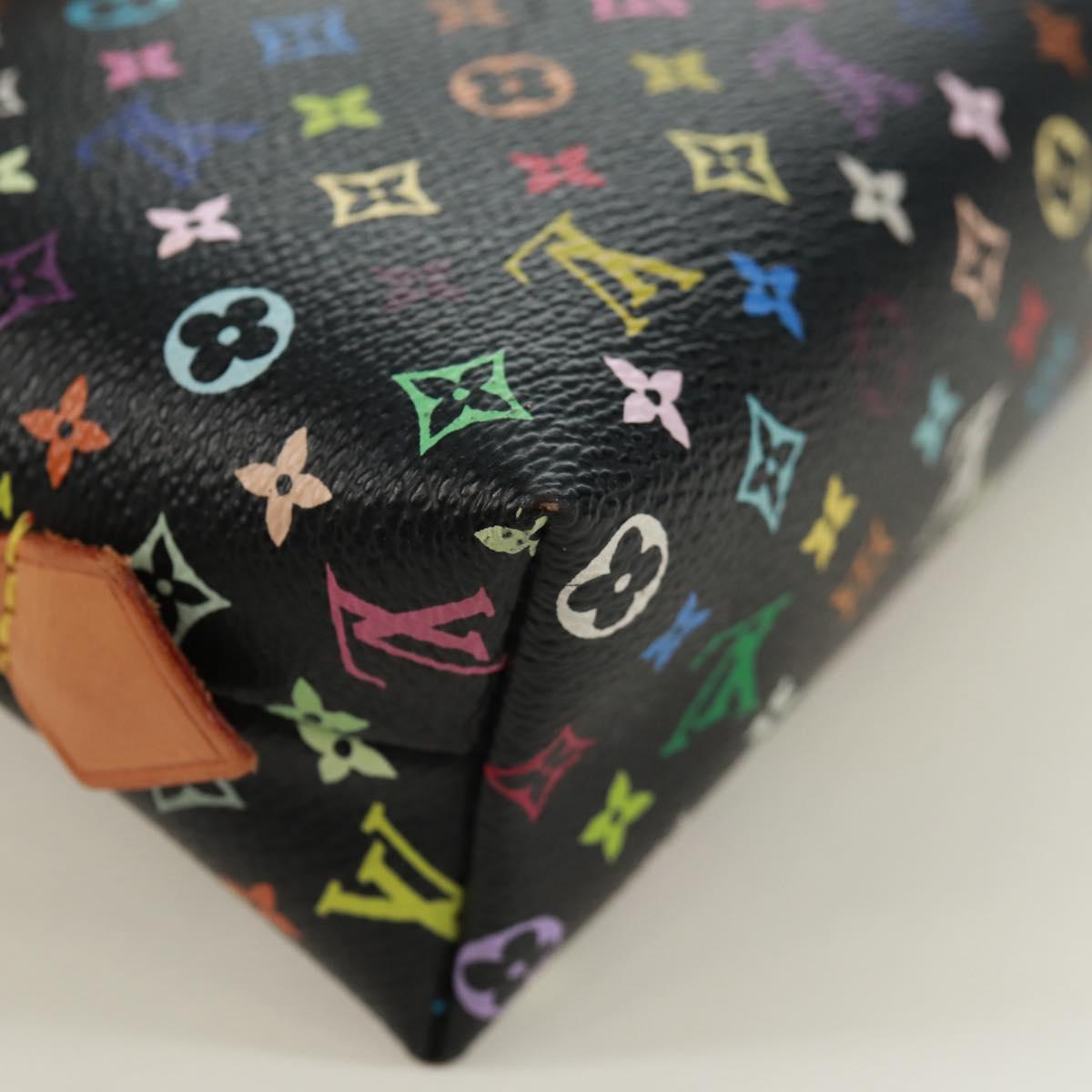 LOUIS VUITTON Multicolor Pochette Cosmetic Pouch Black M47355 LV Auth 171882V