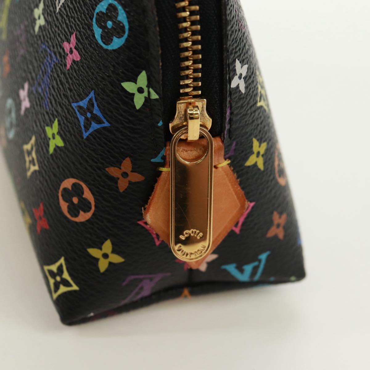 LOUIS VUITTON Multicolor Pochette Cosmetic Pouch Black M47355 LV Auth 171882V