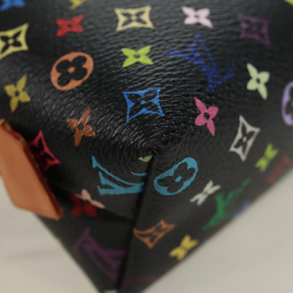 LOUIS VUITTON Multicolor Pochette Cosmetic Pouch Black M47355 LV Auth 171882V