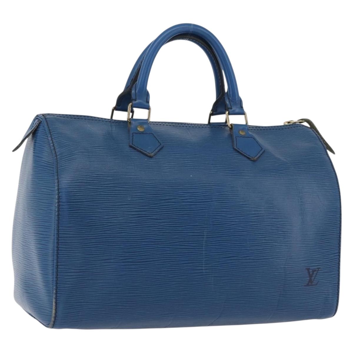 LOUIS VUITTON Epi Speedy 30 Hand Bag Toledo Blue M43005 LV Auth 171891