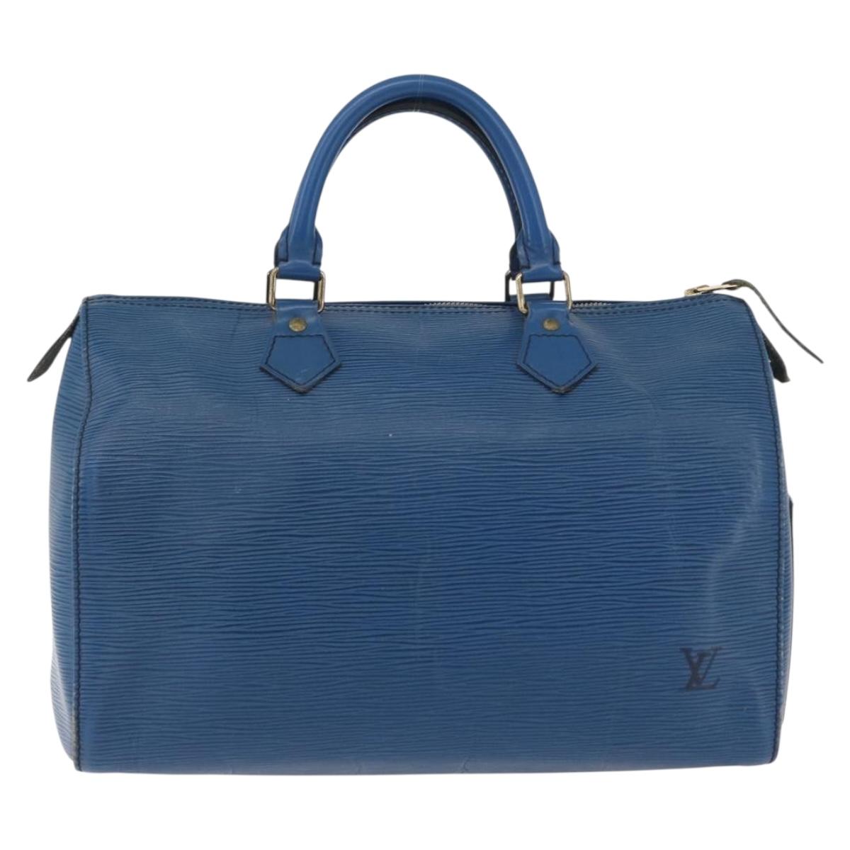 LOUIS VUITTON Epi Speedy 30 Hand Bag Toledo Blue M43005 LV Auth 171891