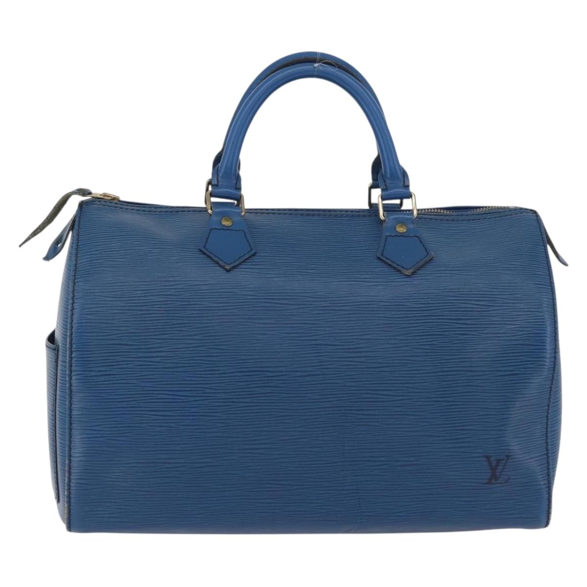 LOUIS VUITTON Epi Speedy 30 Hand Bag Toledo Blue M43005 LV Auth 171891