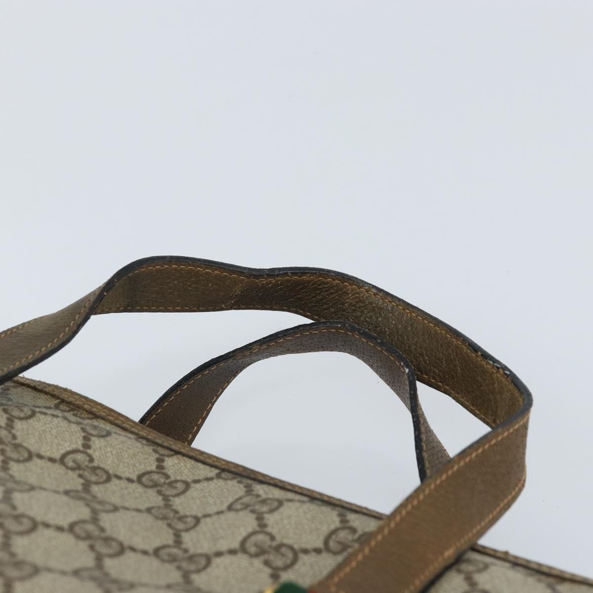 GUCCI GG Supreme Web Sherry Line Tote Bag PVC Beige Gold 41 02 039 Auth 171911