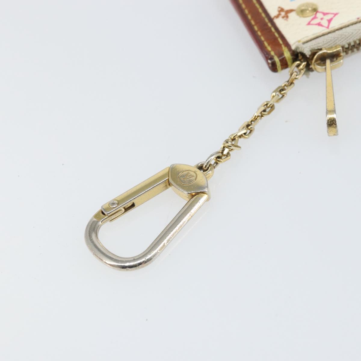 LOUIS VUITTON Monogram Multicolor Pochette Cles Purse White M92655 Auth 171918