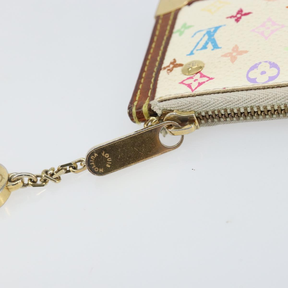 LOUIS VUITTON Monogram Multicolor Pochette Cles Purse White M92655 Auth 171918
