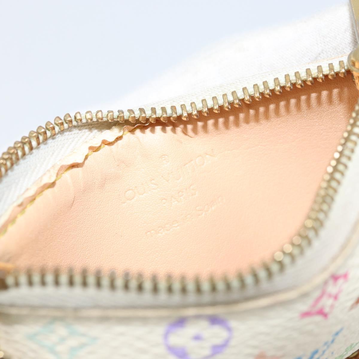 LOUIS VUITTON Monogram Multicolor Pochette Cles Purse White M92655 Auth 171918