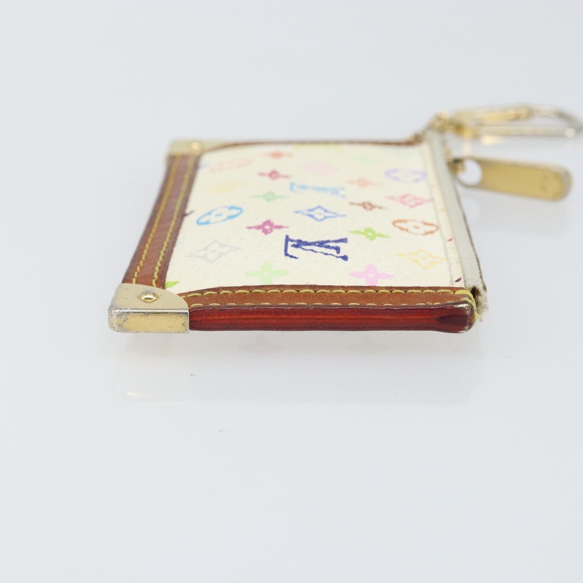 LOUIS VUITTON Monogram Multicolor Pochette Cles Purse White M92655 Auth 171918