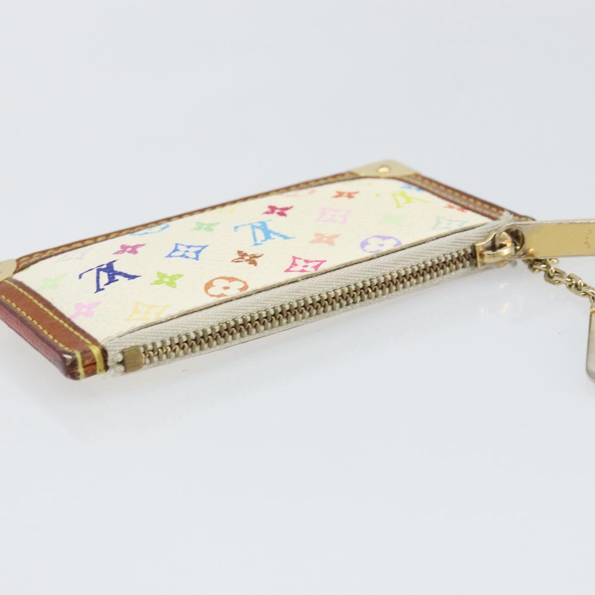 LOUIS VUITTON Monogram Multicolor Pochette Cles Purse White M92655 Auth 171918