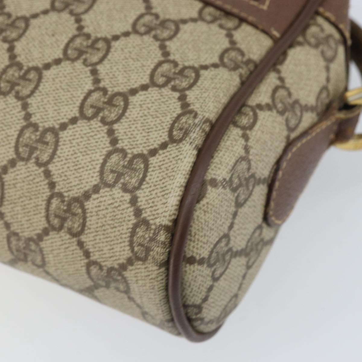 GUCCI GG Supreme Web Sherry Line Bag PVC Beige Gold 001 44 6655 Auth 171924