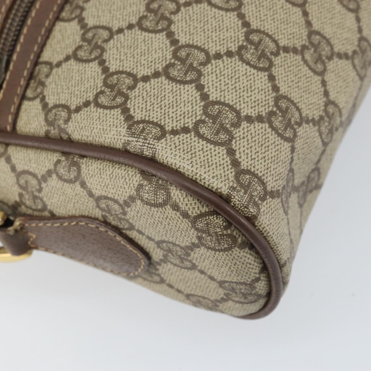 GUCCI GG Supreme Web Sherry Line Bag PVC Beige Gold 001 44 6655 Auth 171924