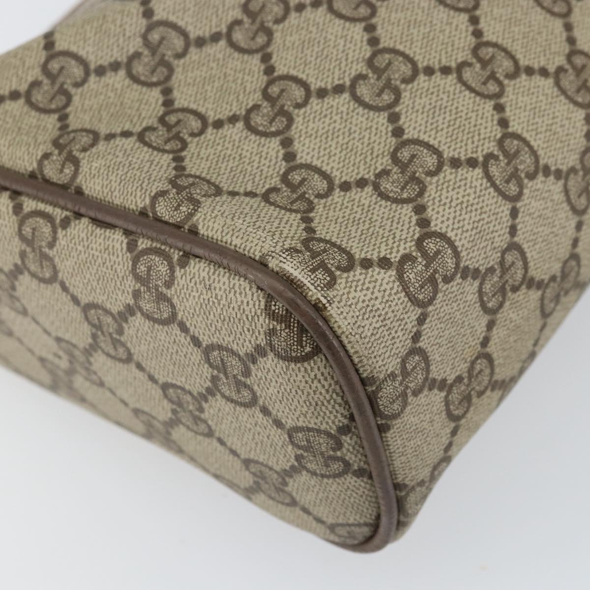 GUCCI GG Supreme Web Sherry Line Clutch Bag PVC Beige Gold 89 02 017 Auth 171925