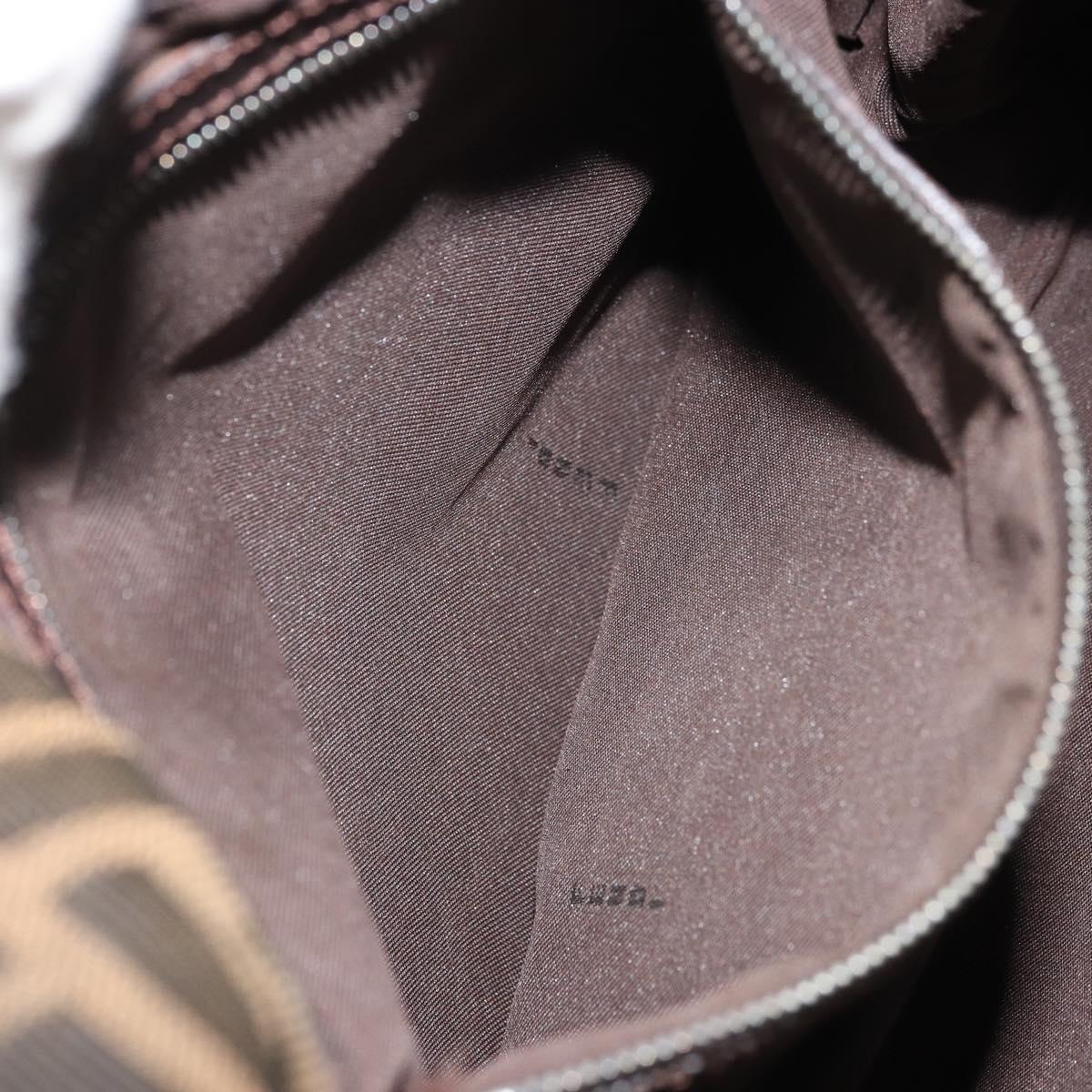 FENDI Zucca Canvas Mamma Baguette Shoulder Bag Black Brown Auth 171933