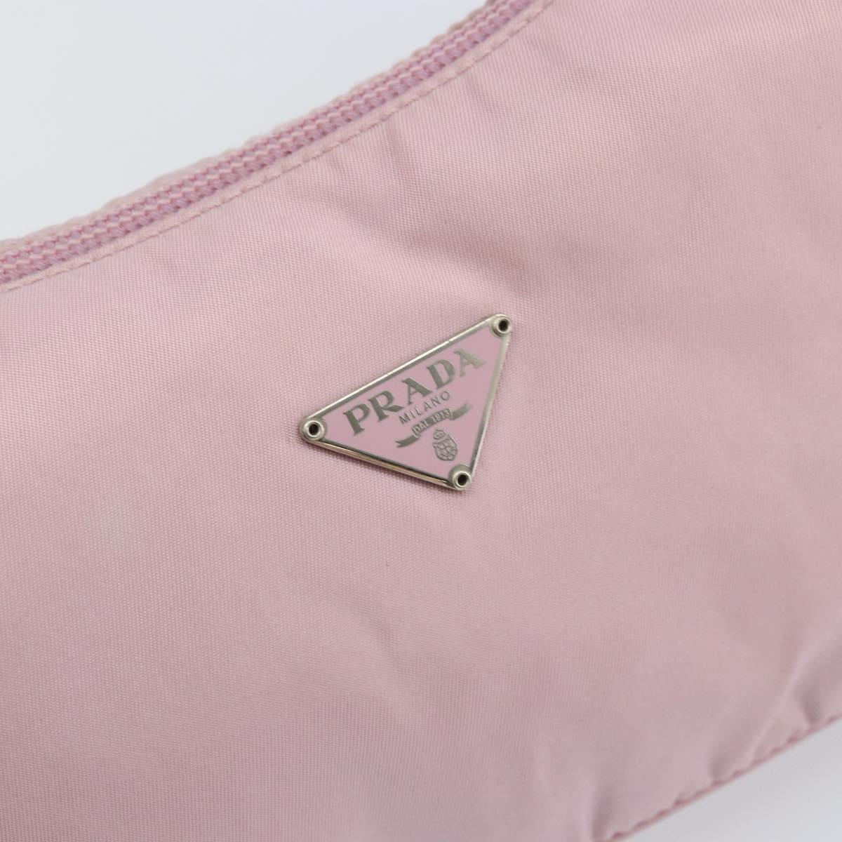 PRADA Hand Pouch Nylon Pink Auth 171934