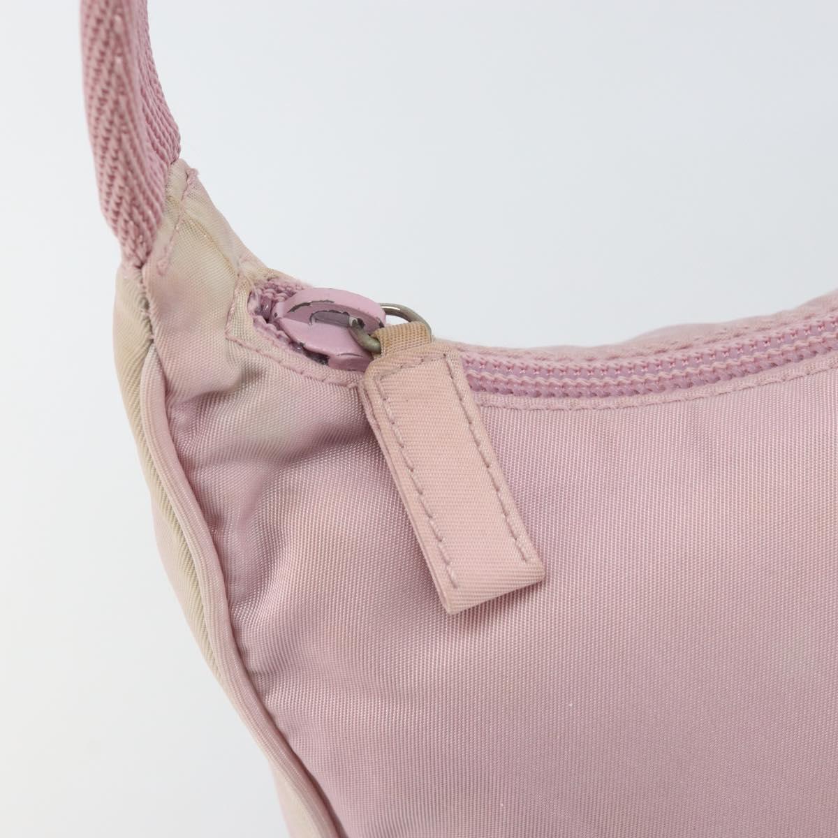 PRADA Hand Pouch Nylon Pink Auth 171934
