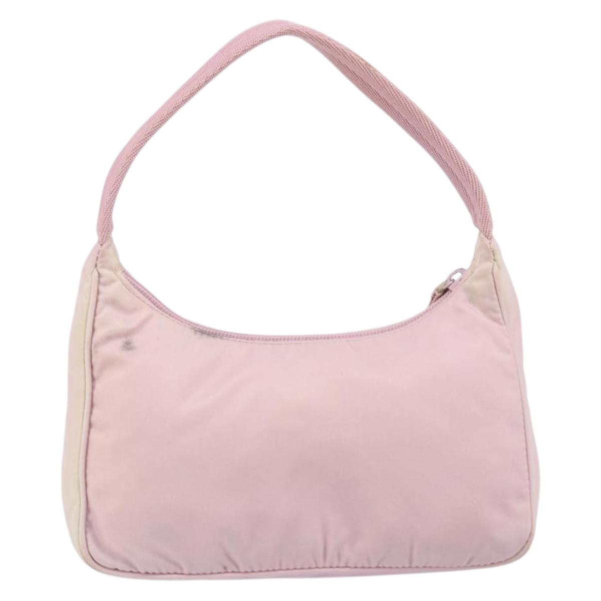 PRADA Hand Pouch Nylon Pink Auth 171934